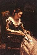  Jean Baptiste Camille  Corot The Letter_3 china oil painting reproduction